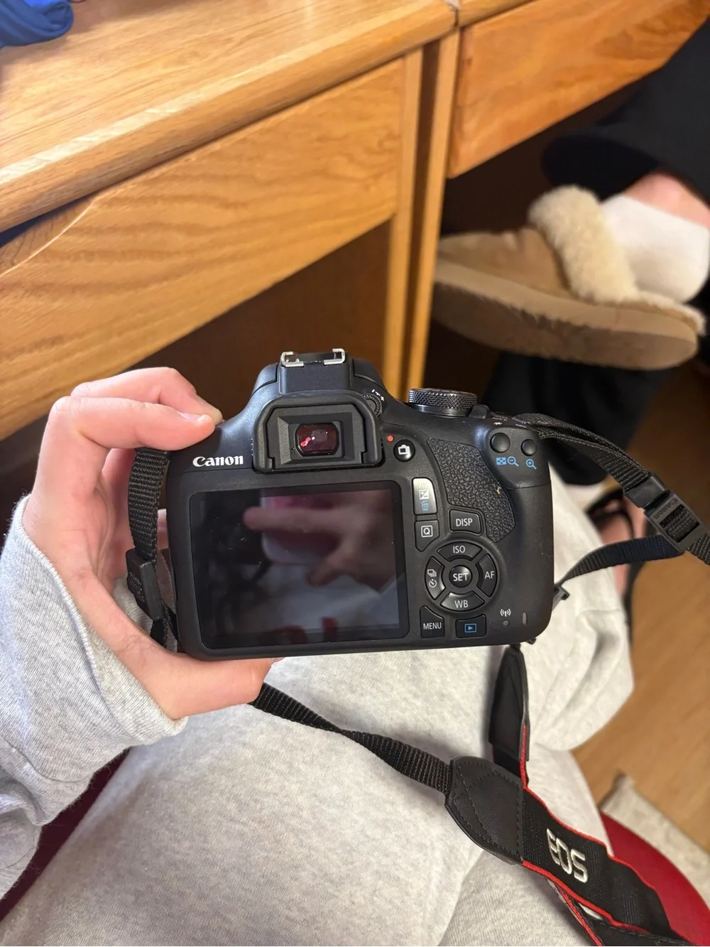 Canon DSLR Camera with Black Body and Black 18-55mm Lens